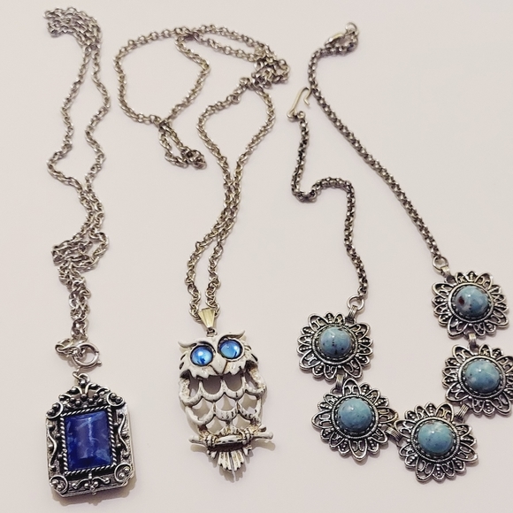 vintage Collection 60s 70s Mod boho hippie necklace bundle lot faux turquoise - Picture 1 of 9